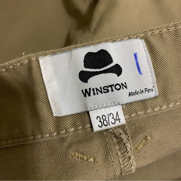 Winston Men’s Khaki Pants w/ Microsuede Offset Back Pockets 38/31 - Picture 7 of 10
